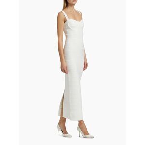 Hervé Léger Muse Sweetheart Body-Con Gown Alabaster Medium $1090